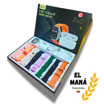 ⌚COMBO SMARTWATCH + AUDÍFONOS + 8 CORREAS - OFERTA DEL MES💎